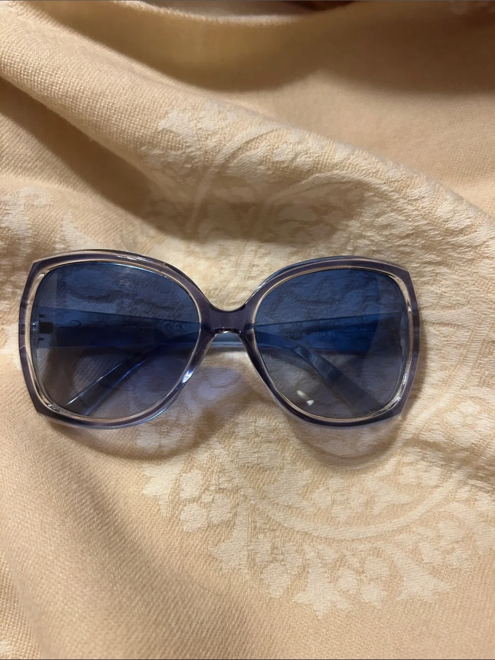 Jessica Simpson Oversized Translucent Blue Frame Sunglasses